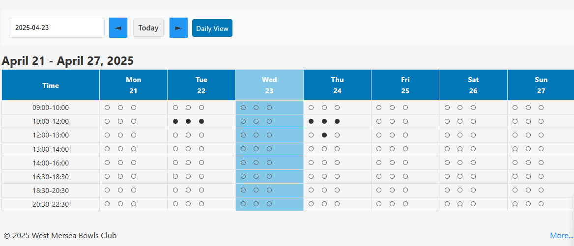 Weekly View Screenshot